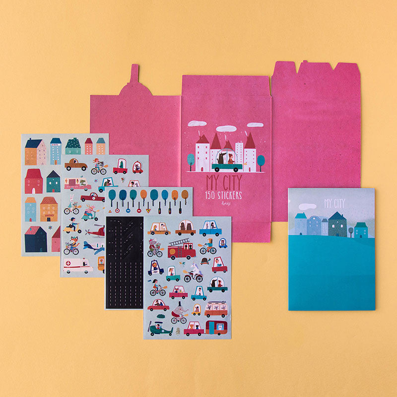 STICKER ACTIVITY SET - CITY, SEA & SPACE MIX