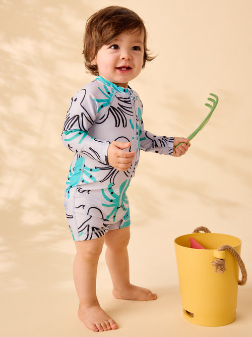Rash Guard Baby Swimsuit - Sketched Octopus