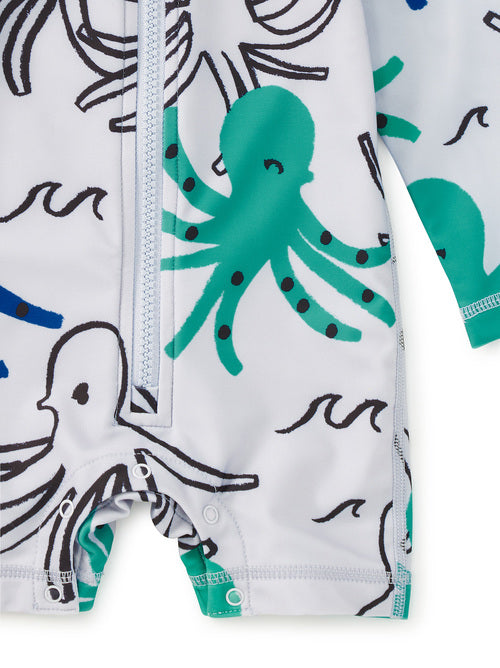 Rash Guard Baby Swimsuit - Sketched Octopus