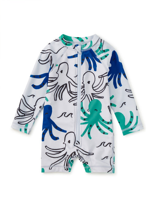 Rash Guard Baby Swimsuit - Sketched Octopus