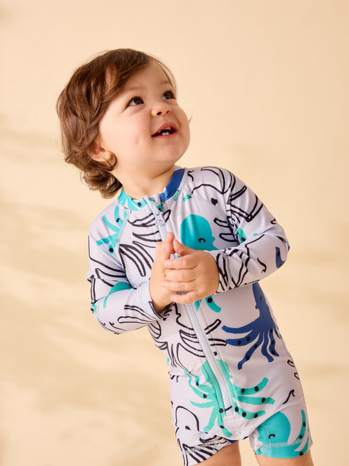 Rash Guard Baby Swimsuit - Sketched Octopus