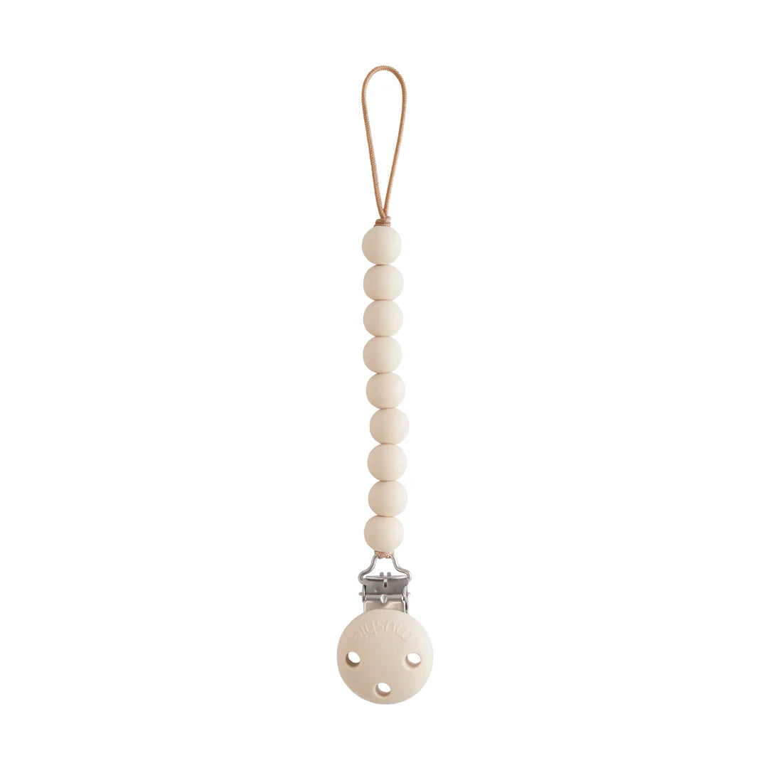 Silicone pacifier Clip- Luna-Dried Thyme-shifting sand-Mushie