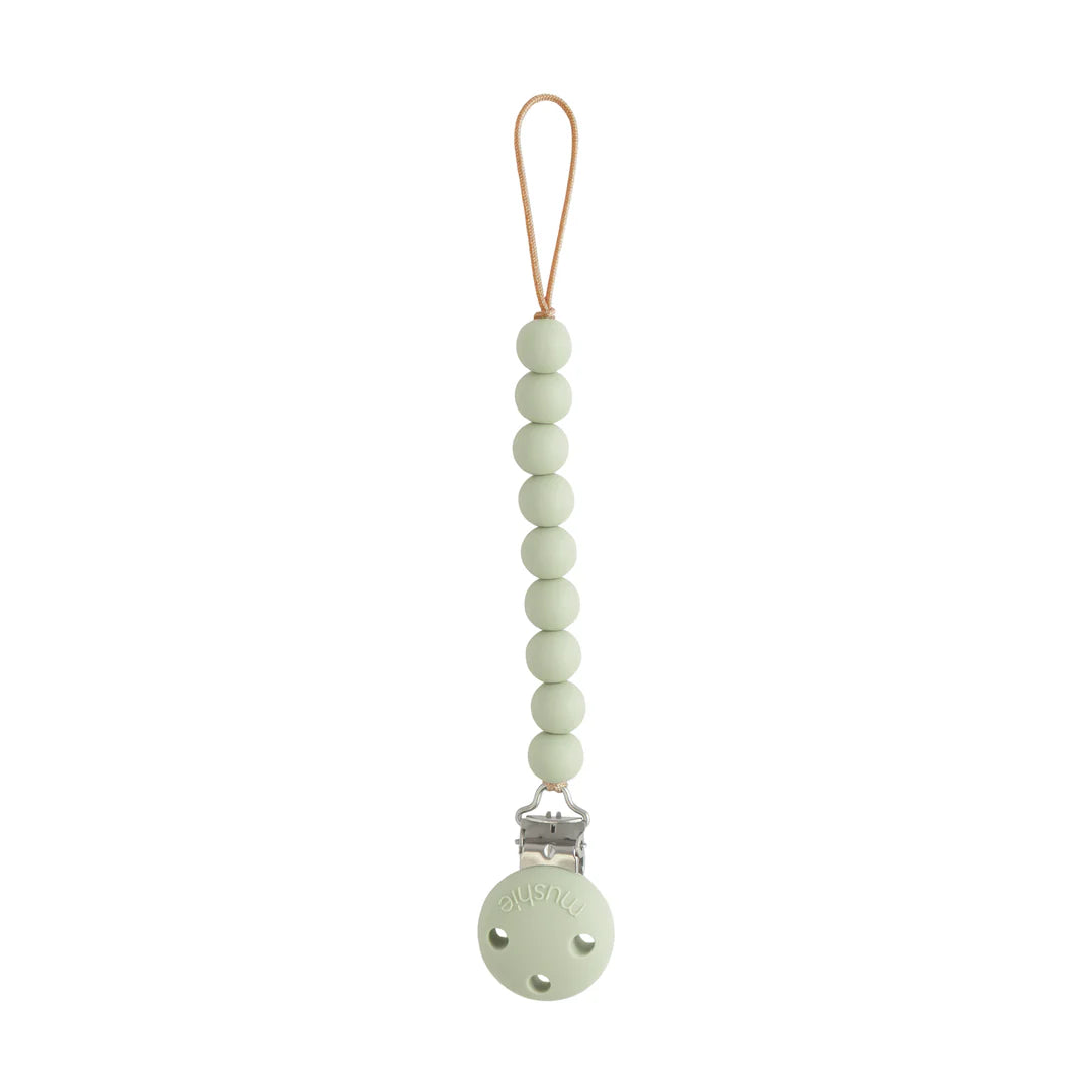 Silicone pacifier Clip- Luna-Dried Thyme-shifting sand-Mushie