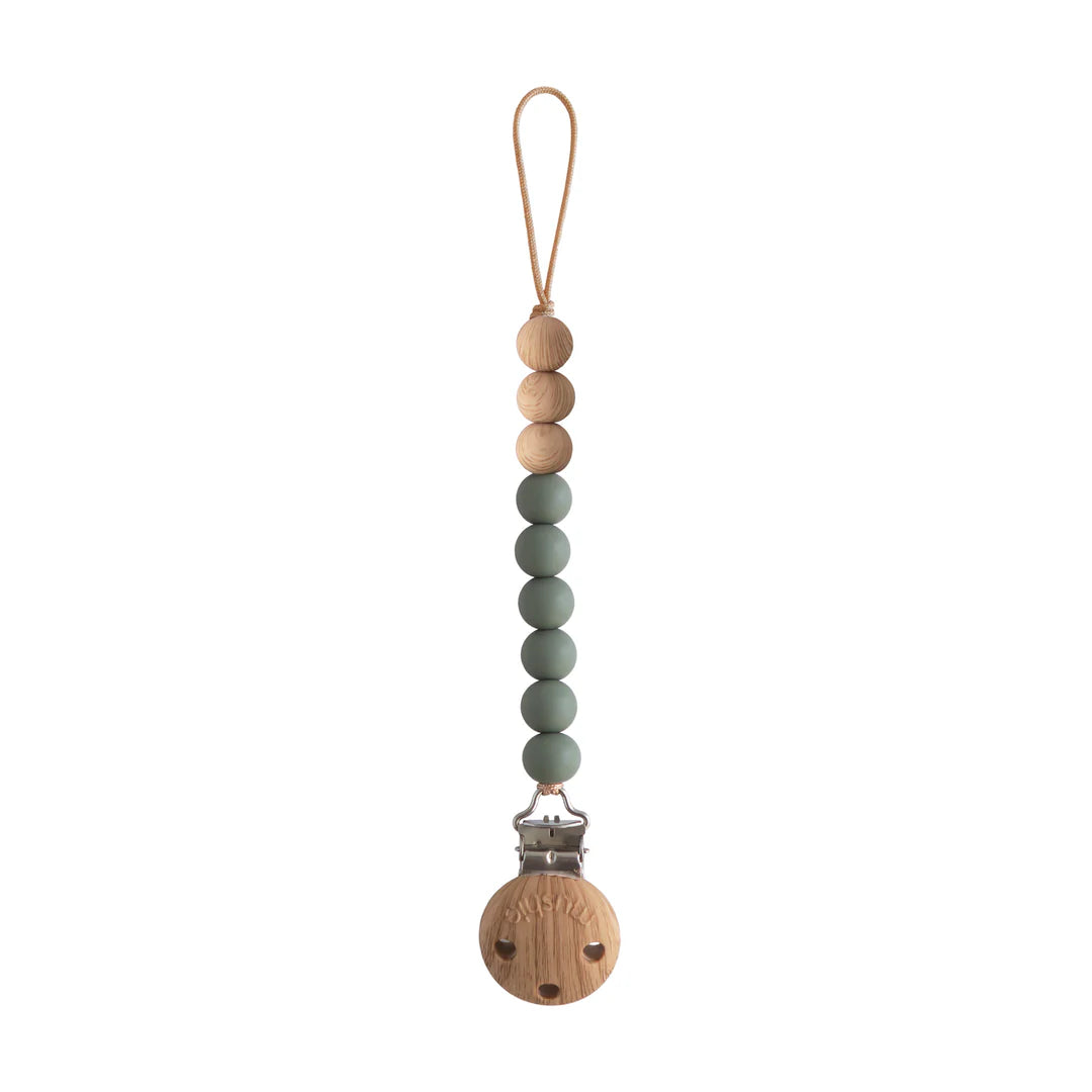 Silicone pacifier Clip- Luna-Dried Thyme-shifting sand-Mushie