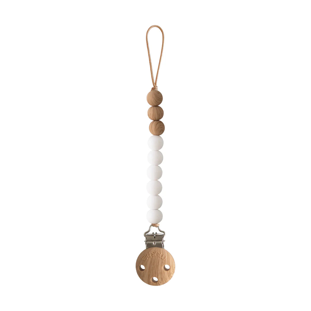 Silicone pacifier Clip- Luna-Dried Thyme-shifting sand-Mushie