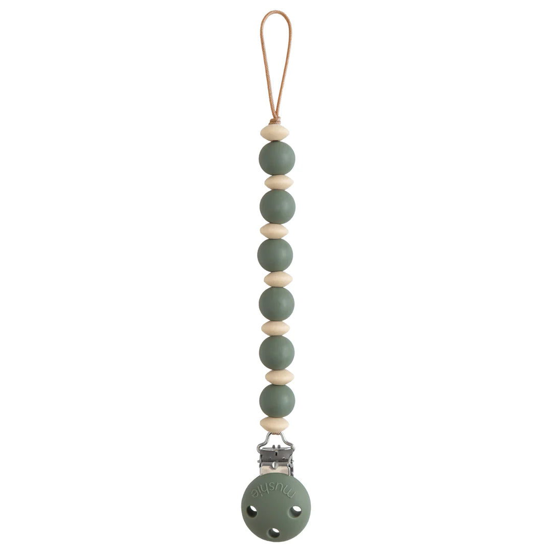 Silicone pacifier Clip- Luna-Dried Thyme-shifting sand-Mushie