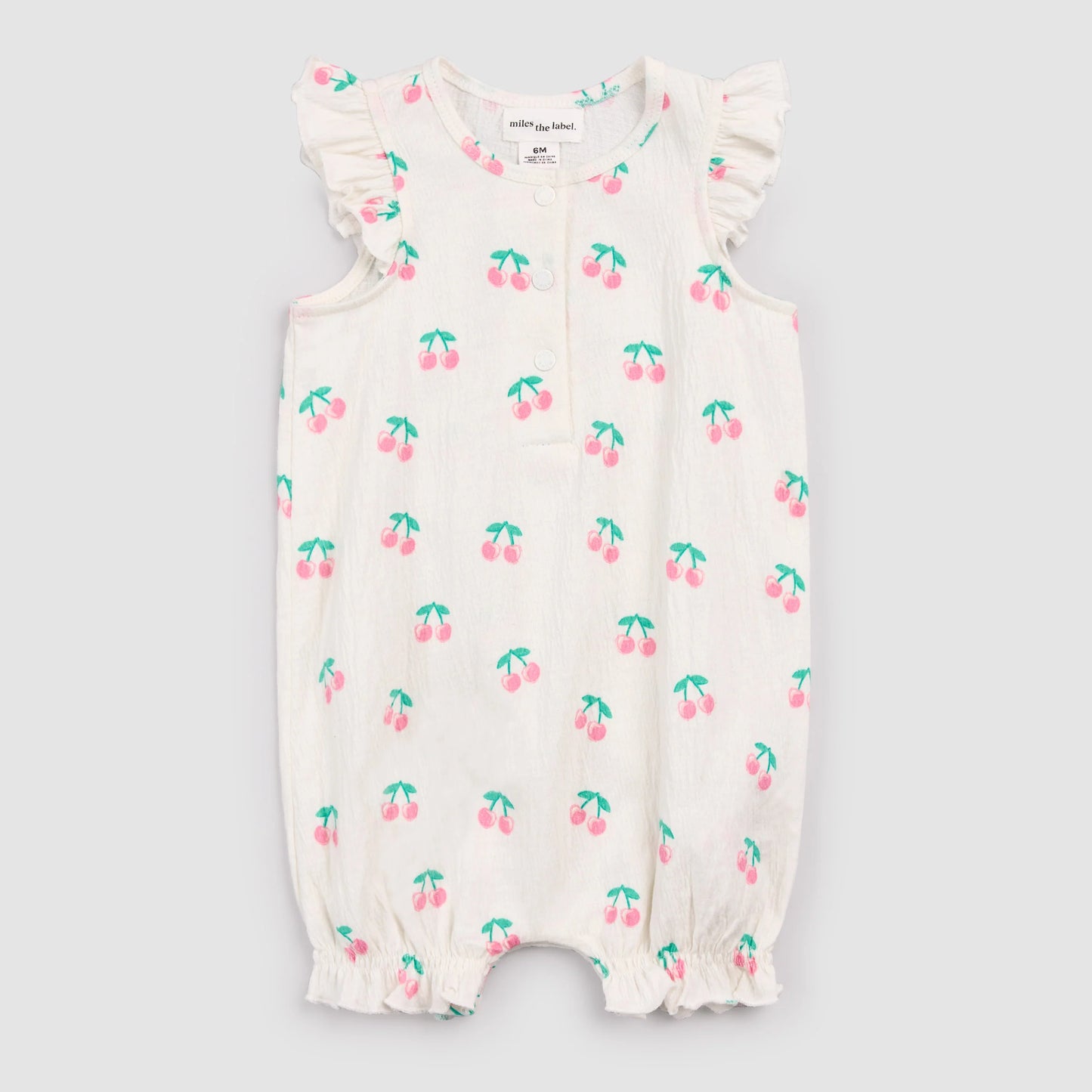 Cherries on Ivory Ruffled Playsuit-