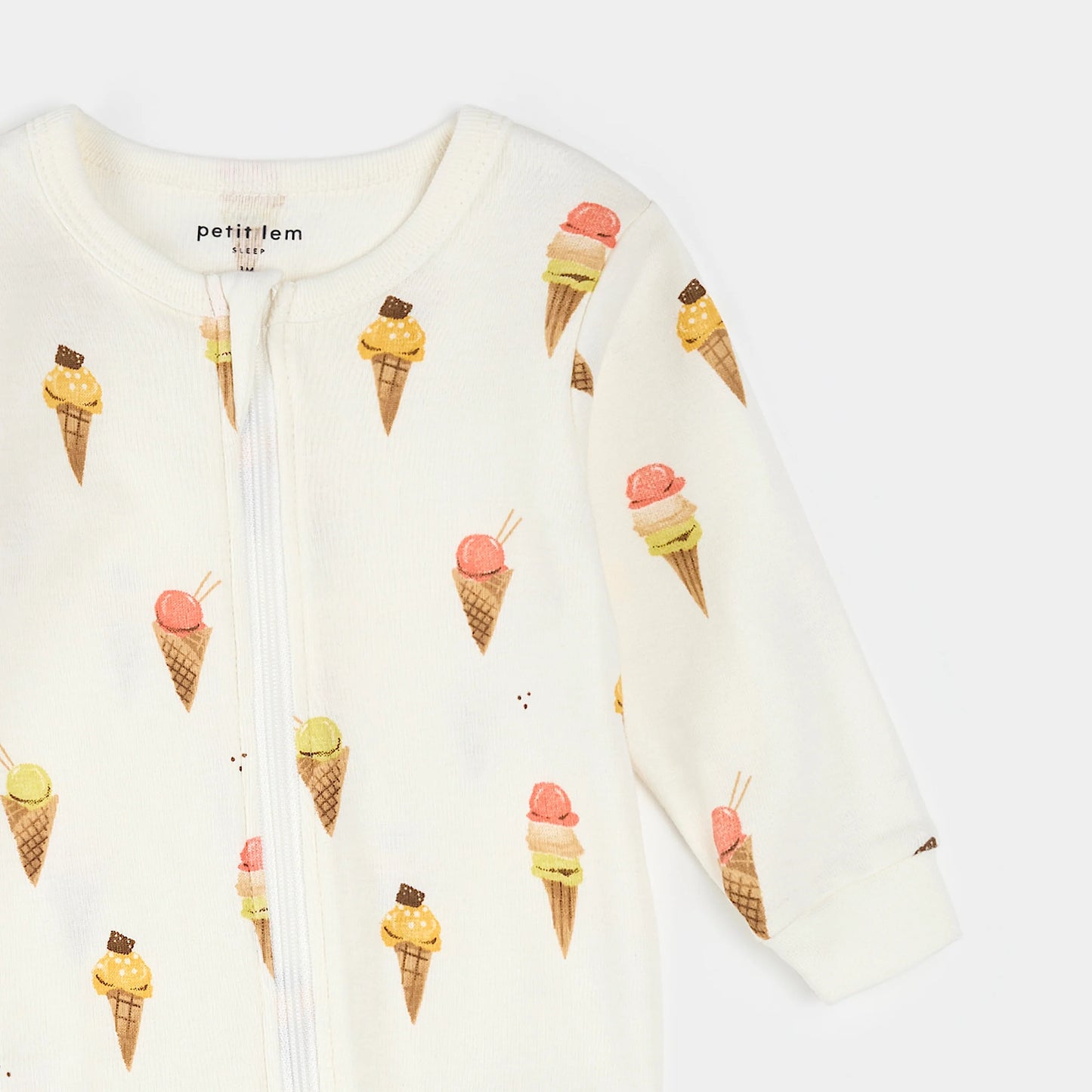 Ice Cream Cone Print on Ivory Sleeper