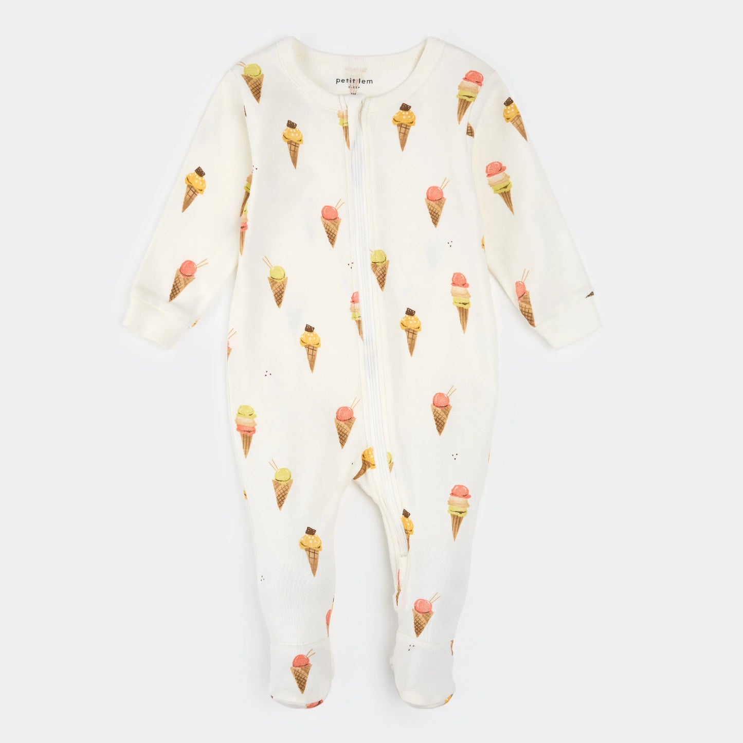 Ice Cream Cone Print on Ivory Sleeper