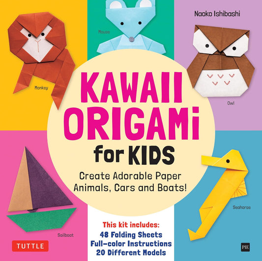 Kawaii Origami For Kids Kit: Create Adorable Paper Animals, Cars and Boats!