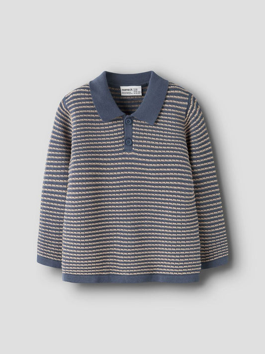 Polo Knitted Pullover - Vintage Indigo