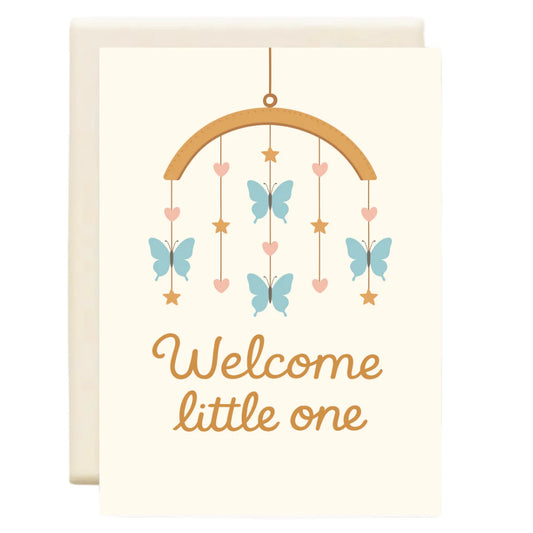 Butterfly Mobile - New Baby Greeting card