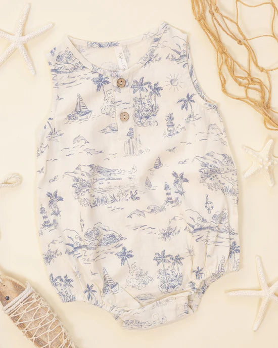 Beau Romper - Ocean Toile