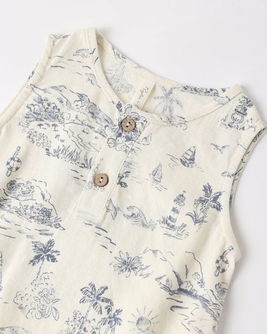 Beau Romper - Ocean Toile