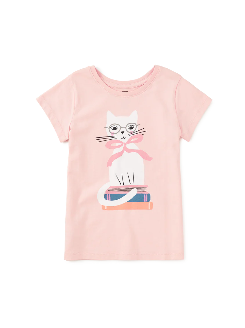 Book cat graphic Tee
