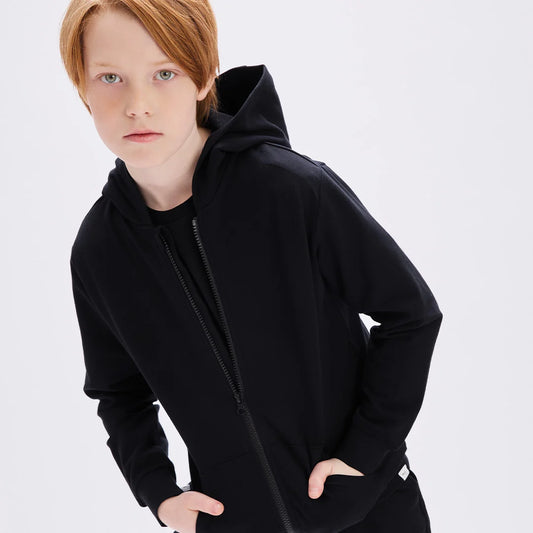 Black Miles Basics Zip-Up Hoodie