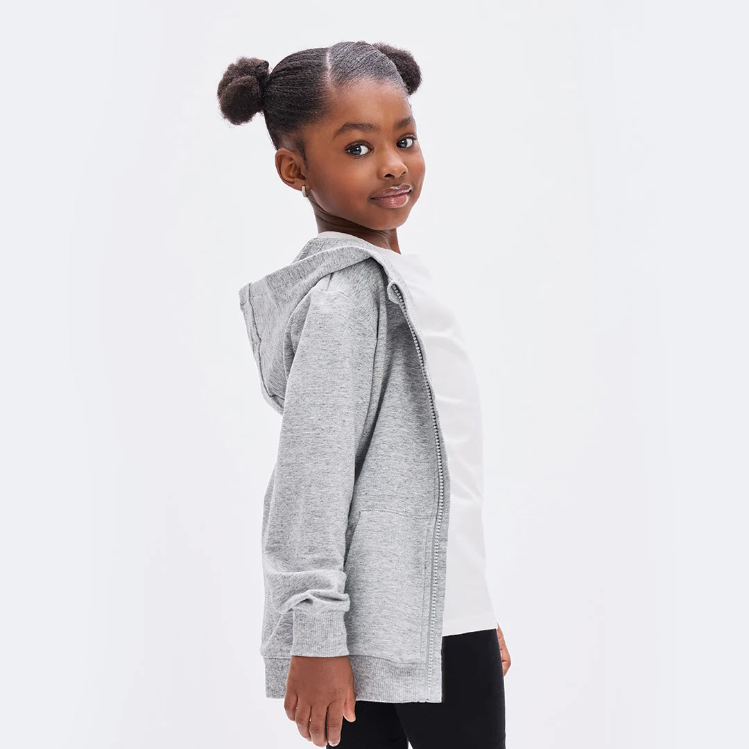 Heather Grey Miles Basics Zip-Up Hoodie