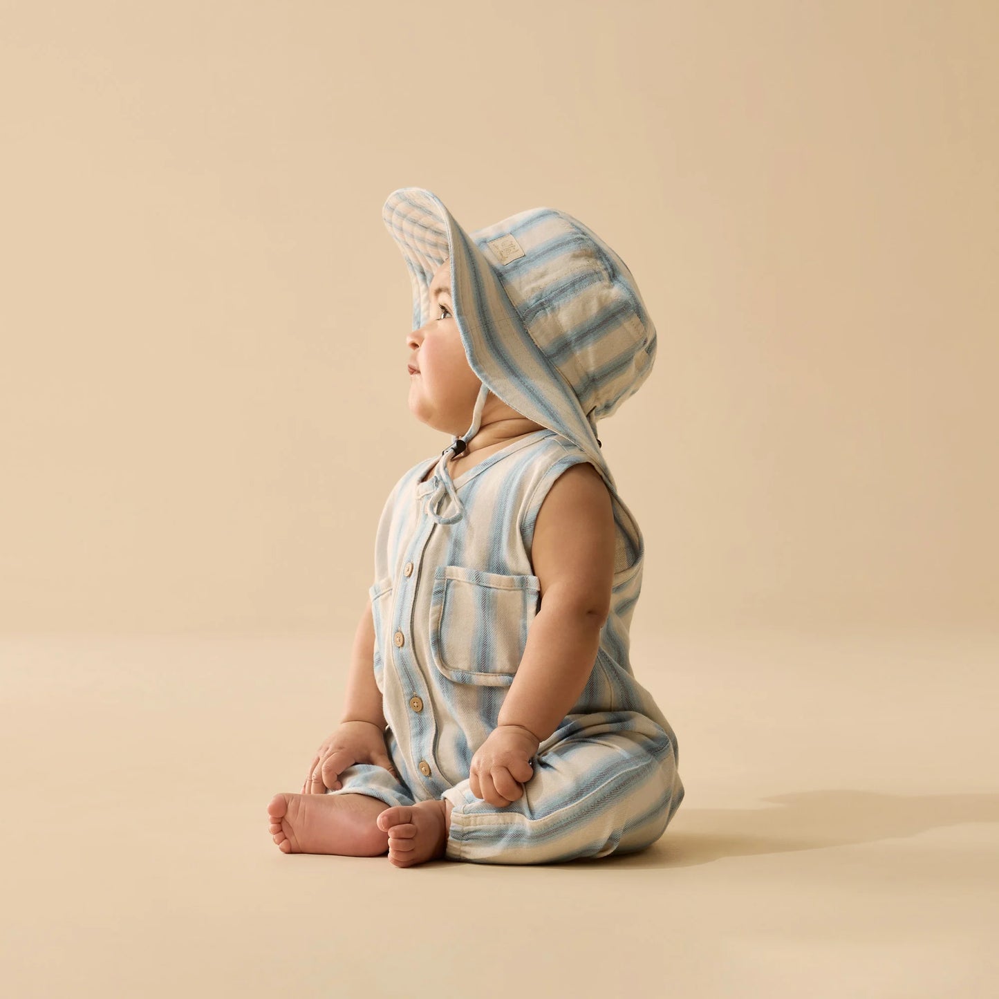 Organic Deep Blue Stripe Growsuit