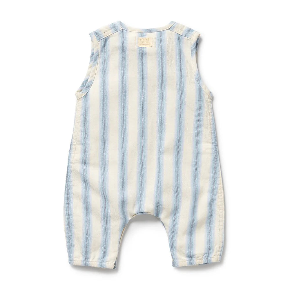 Organic Deep Blue Stripe Growsuit