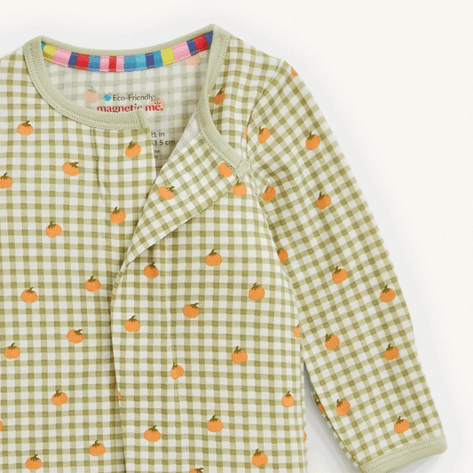 Magnetic Convertible Footie - Pumpkin Plaid