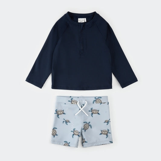 Navy & Sea Turtles Rashguard Set