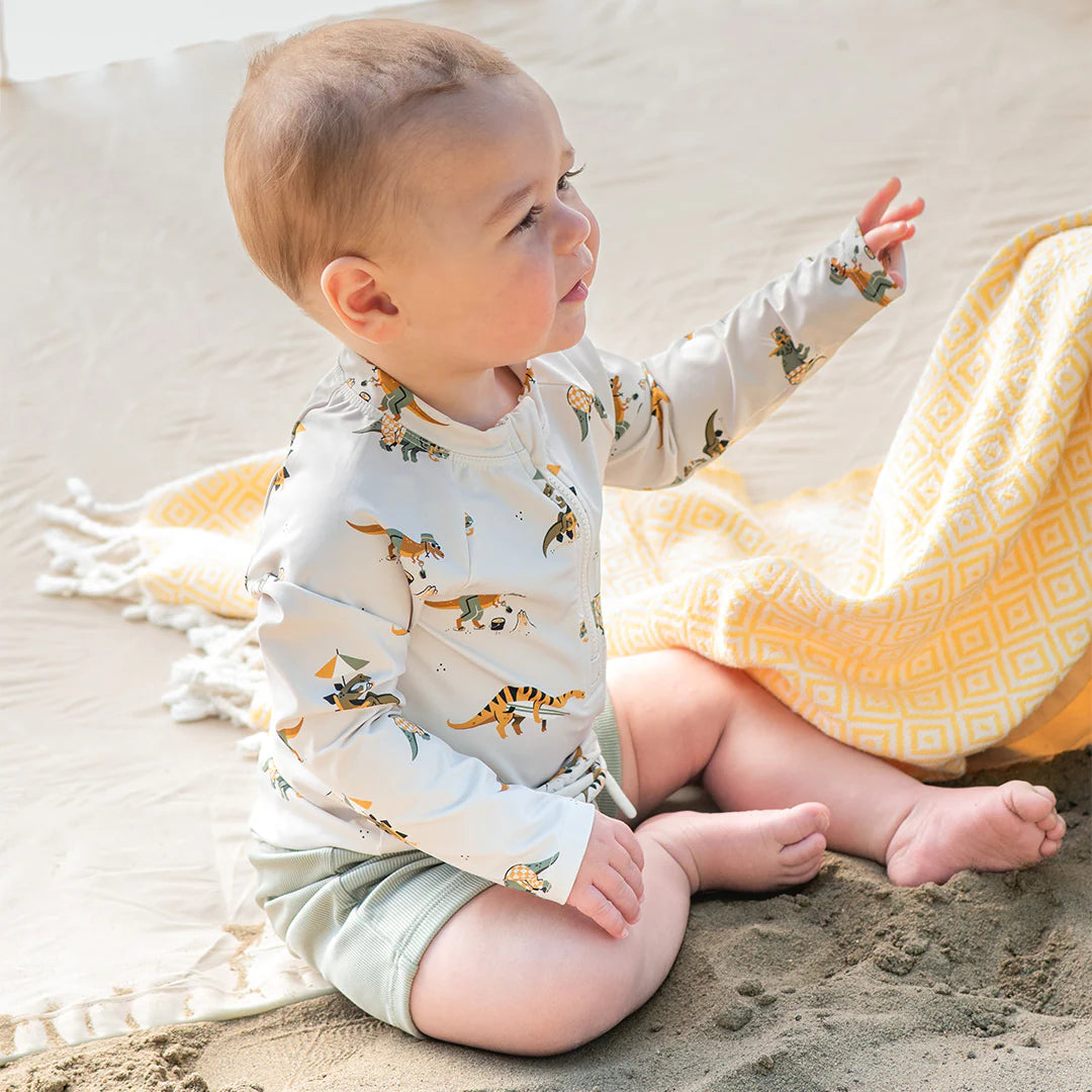 Beach Dinos & Sage Rashguard Set