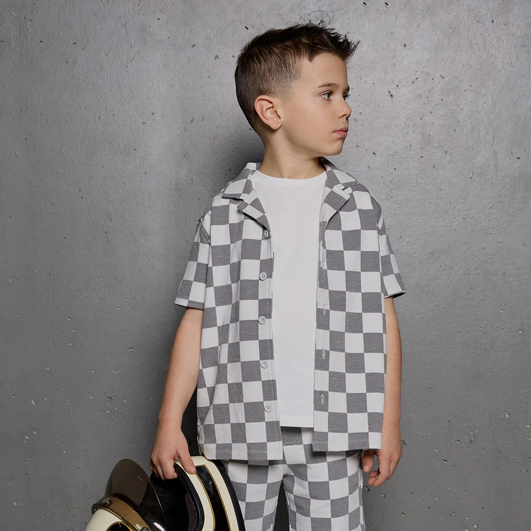 Dark Grey Checkerboard Shirt