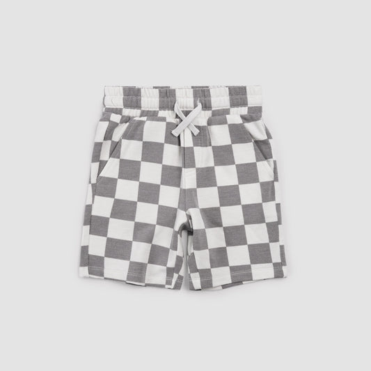 Dark Grey Checkerboard Shorts