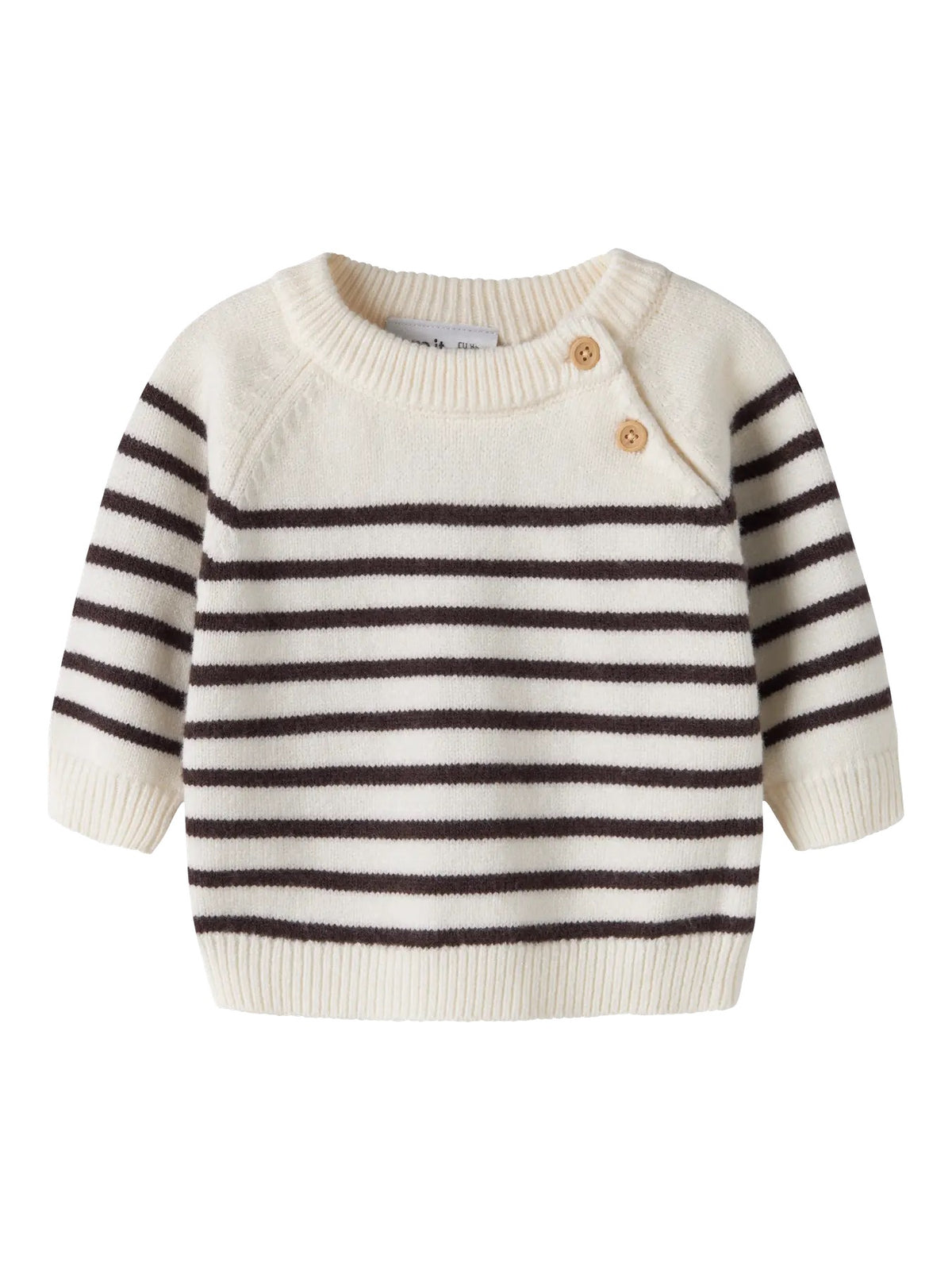 Onstripea Knit Pullover - Antique White/Chocolate Plum
