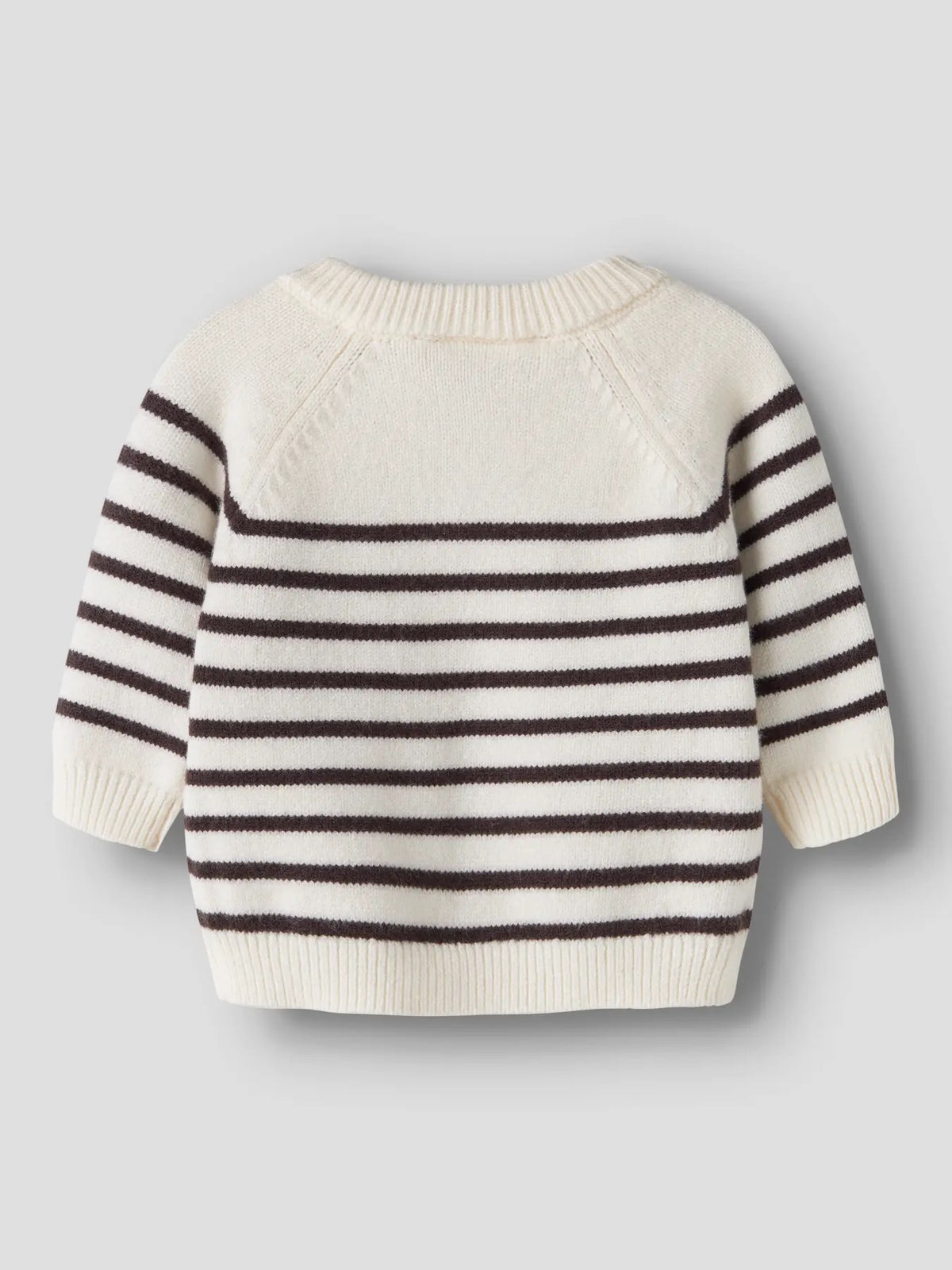 Onstripea Knit Pullover - Antique White/Chocolate Plum