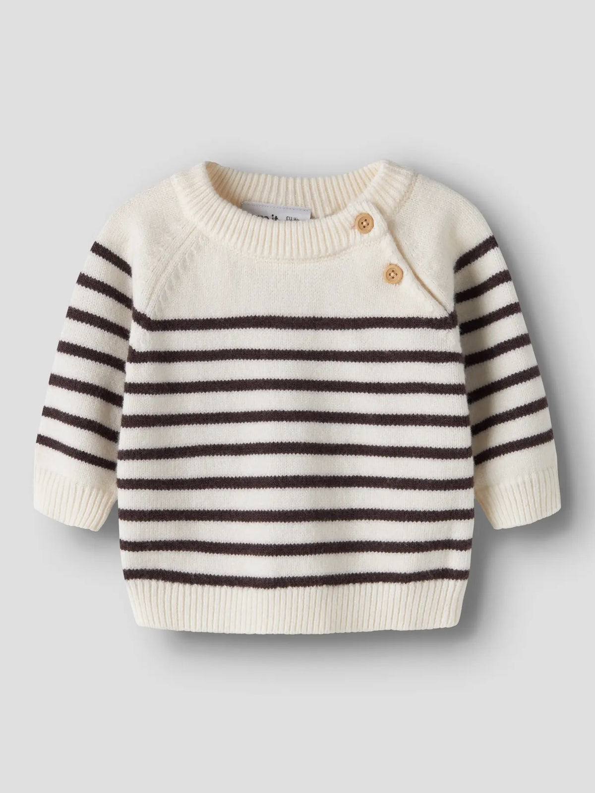 Onstripea Knit Pullover - Antique White/Chocolate Plum