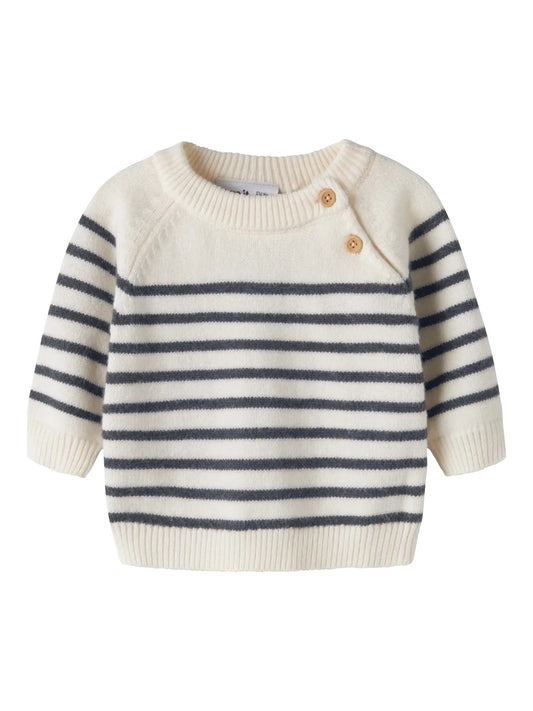 Ostripea Knit Pullover - Antique White/ Ombre Blue