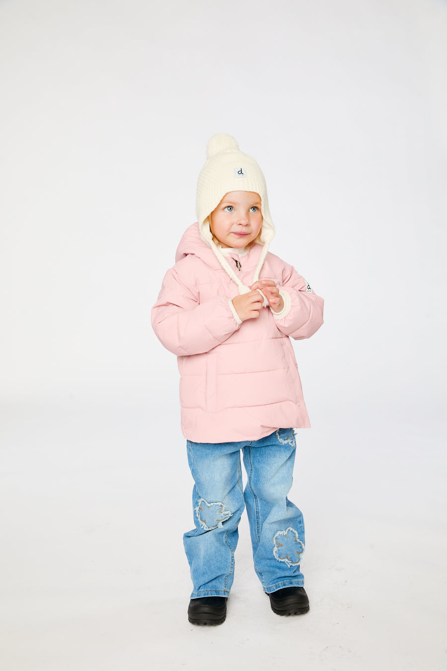 Winter Jacket Adapted For Car Seats Pale Dusty Pink