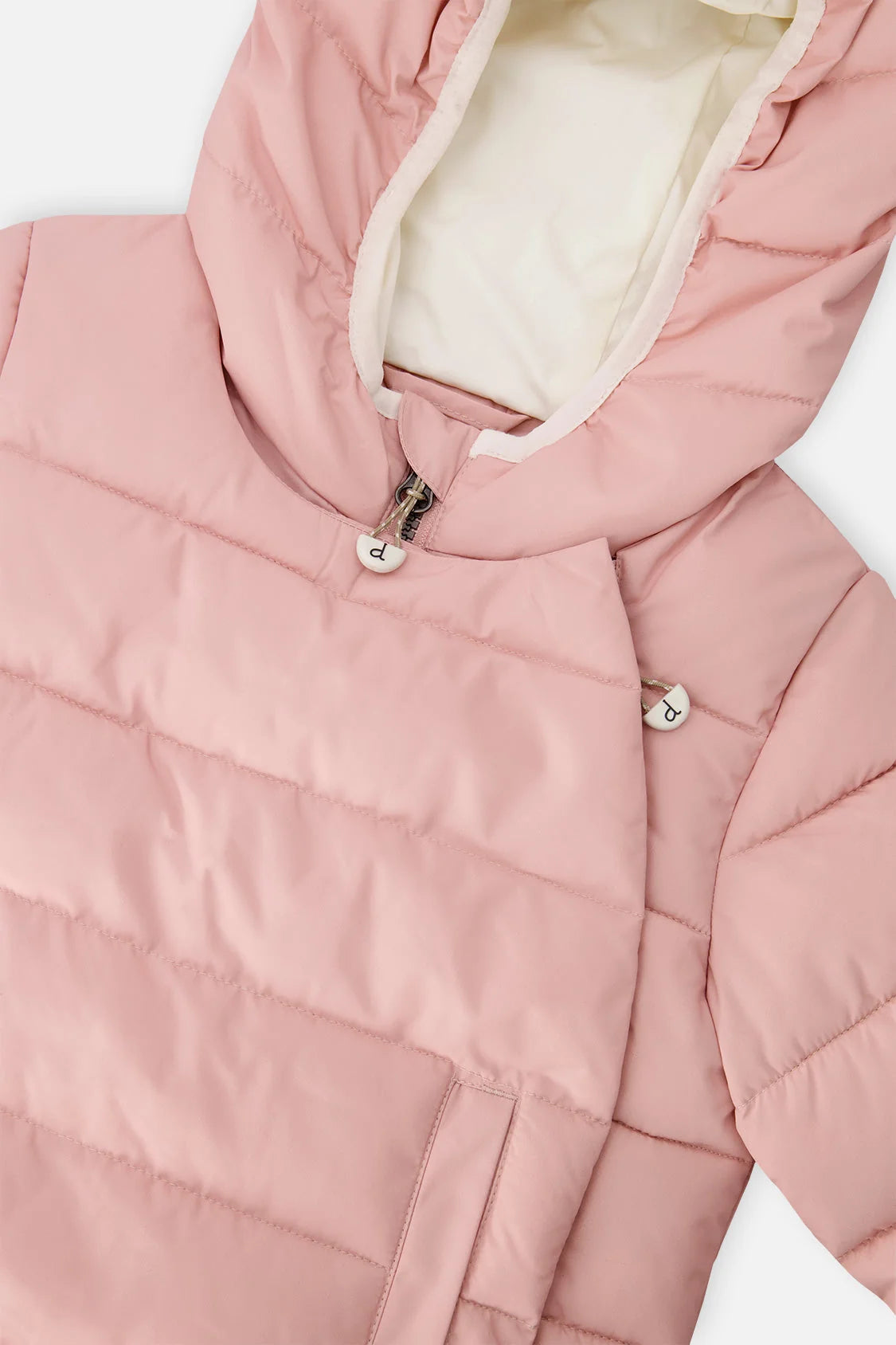 Winter Jacket Adapted For Car Seats Pale Dusty Pink