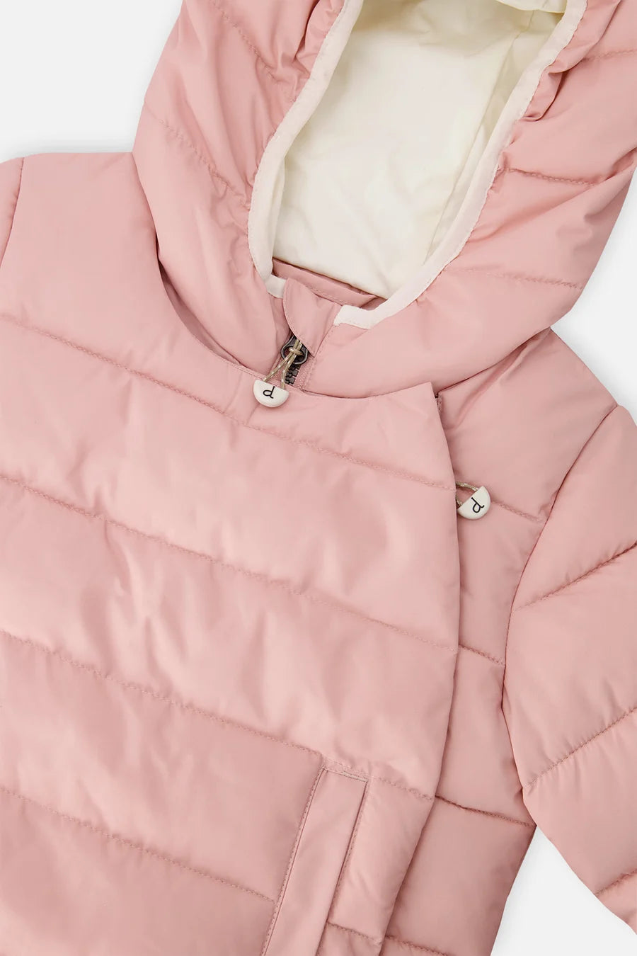 Winter Jacket Adapted For Car Seats Pale Dusty Pink
