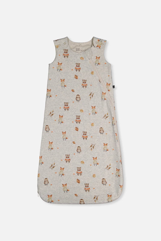Organic Cotton Sleep Sack Beige Animal Print