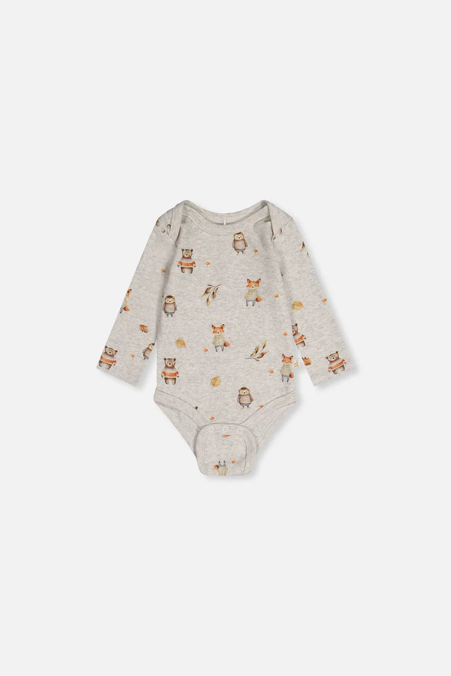 Organic Cotton Onesie Beige Animal Print