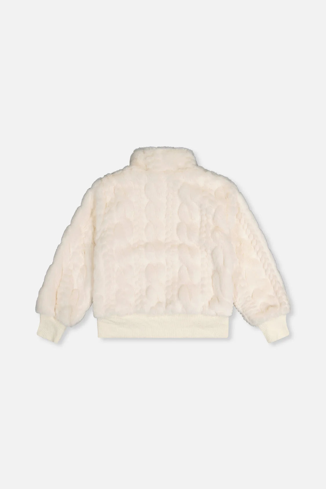 Faux Fur Jacquard Jacket Beige