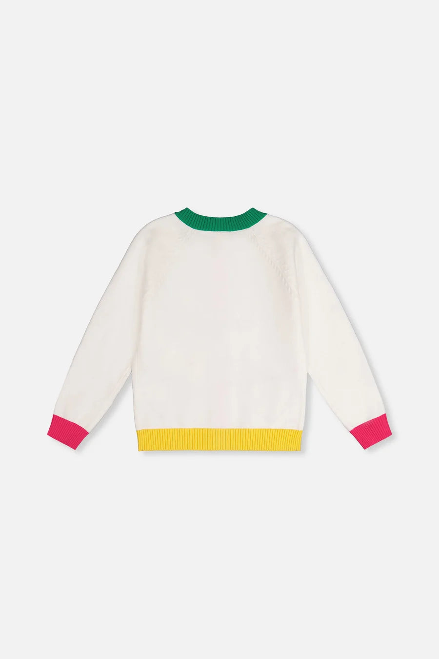 Knitted Cardigan Off-White, Green And Pink