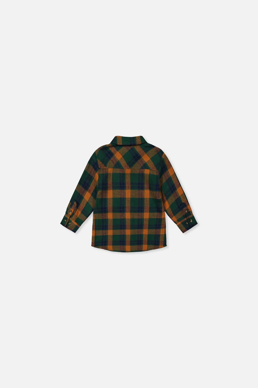 Baby Plaid Shirt - Orange, Blue And Green