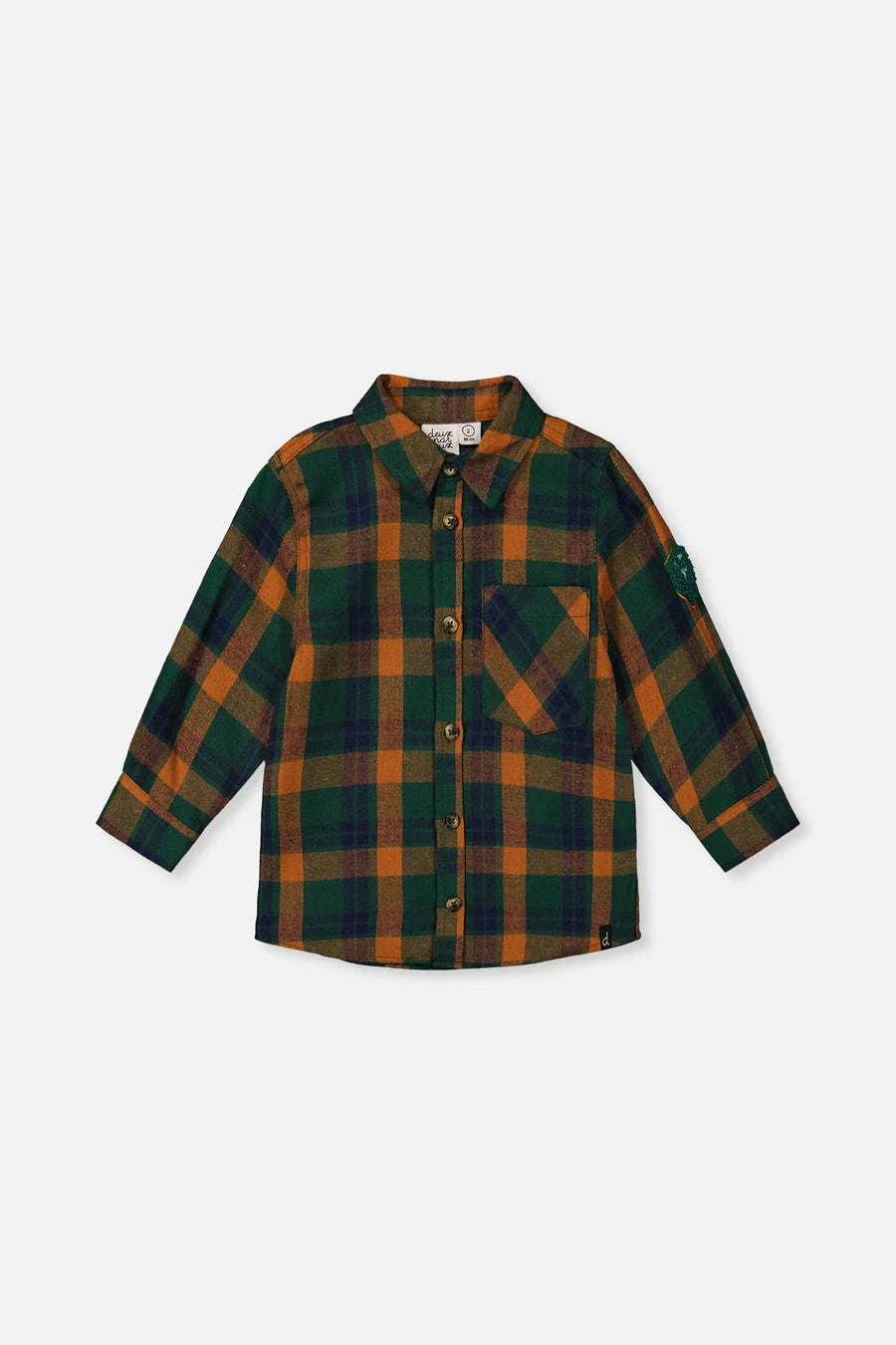 Toddler Plaid Shirt Orange, Blue And Green