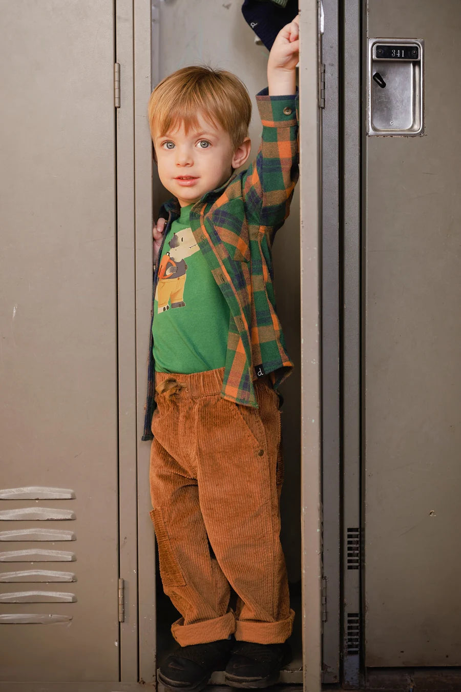 Toddler Plaid Shirt Orange, Blue And Green