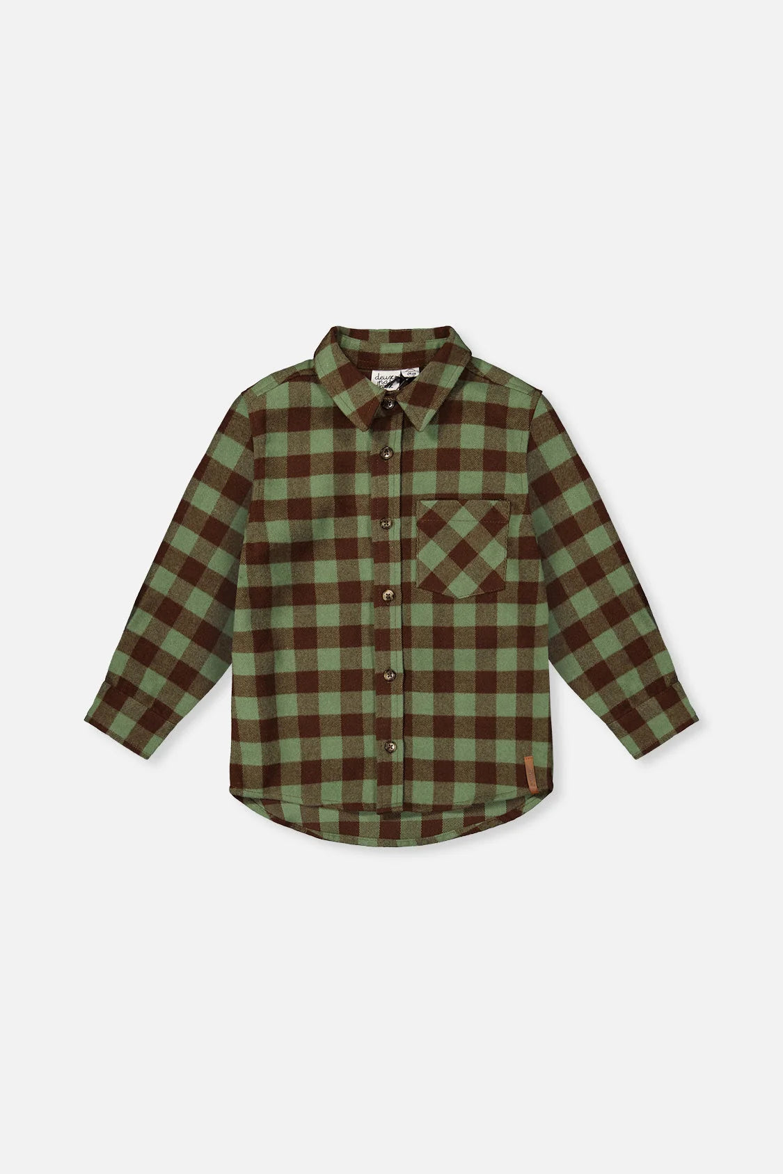 Brushed Flannel Shirt Green And Brown Plaid