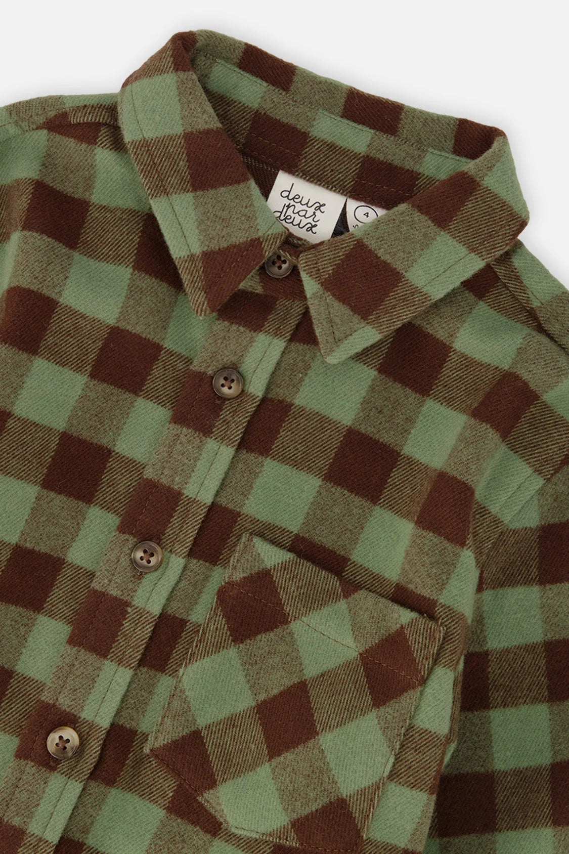 Brushed Flannel Shirt Green And Brown Plaid