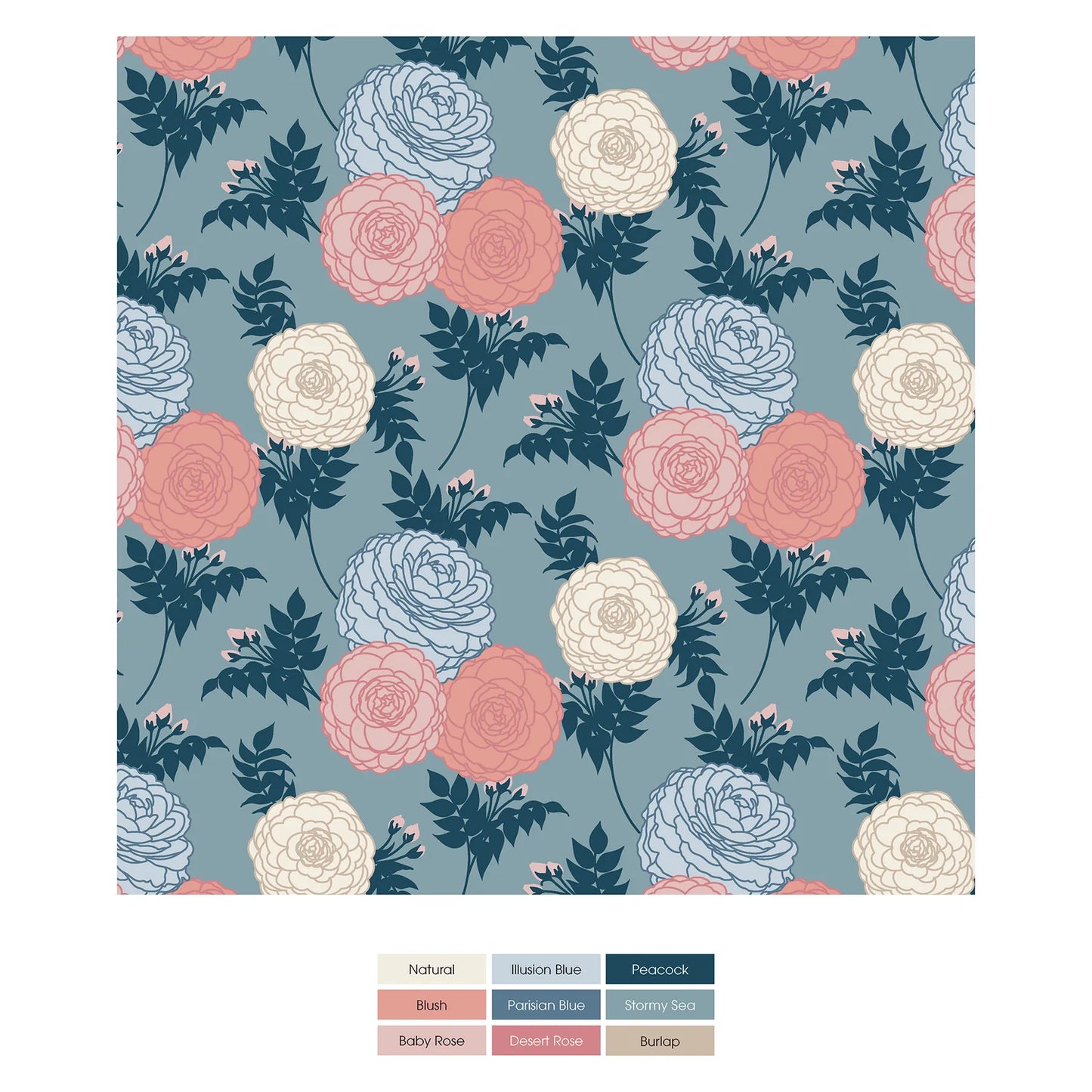 Footie with Zipper - Stormy Sea Enchanted Floral