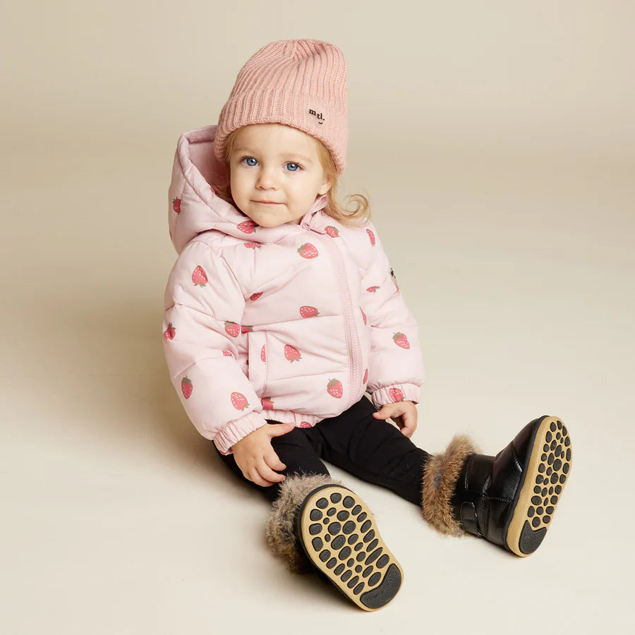 Packable Toddler Puffer - Rose Strawberry