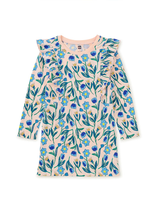 Ruffle Sleeve A-Line Dress - Tulip & Thistle Iznik