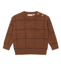 Leon Jacquard Baby Pullover - Toffee