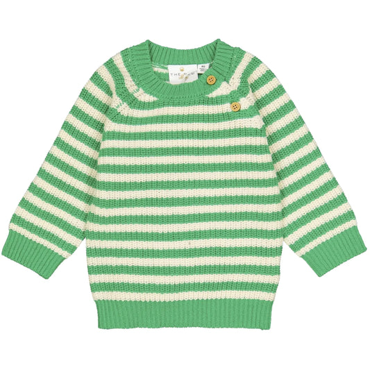 Jilfred Knit Pullover - Bright Green Stripe