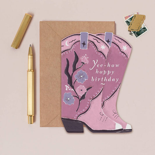 Cowboy Boots Birthday Card